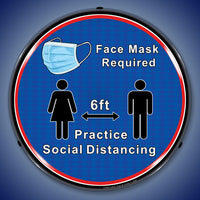 Mask and Social Distance 14" LED Front Window Business Sign