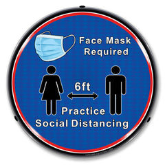 Mask and Social Distance 14" LED Front Window Business Sign