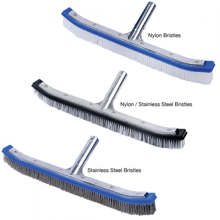 Kemp USA 18" Curved Aluminum Back Pool Brush