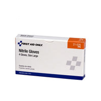 First Aid Only Nitrile Exam Gloves, Large Size 4 Per Box(Pack of 100)