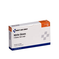 First Aid Only Nitrile Exam Gloves, Large Size 4 Per Box(Pack of 100)