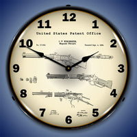 Winchester Lever Action Rifle 1866 Patent 14" LED Wall Clock