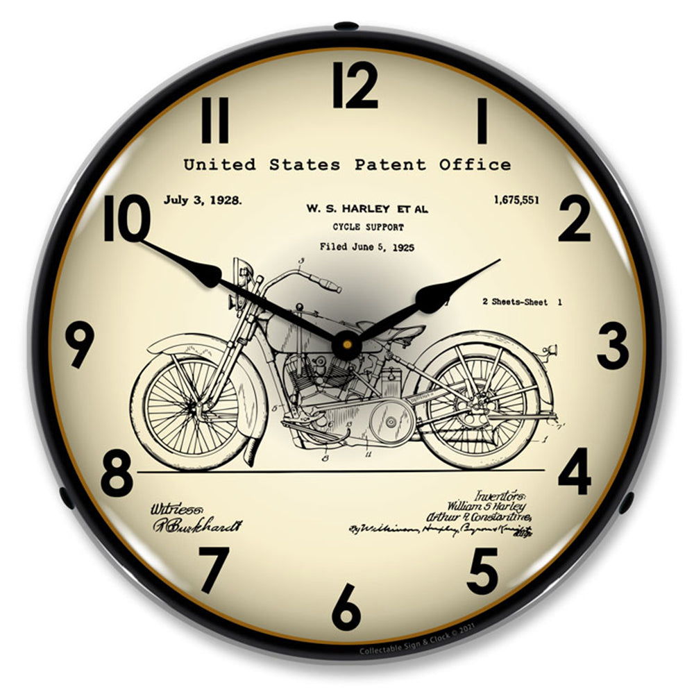 Harley 1928 Patent 14" LED Wall Clock
