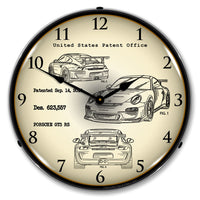 Porsche GT3 RS Patent 14" LED Wall Clock
