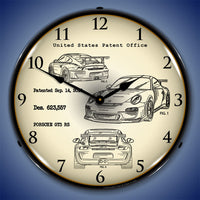 Porsche GT3 RS Patent 14" LED Wall Clock