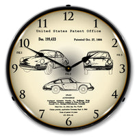 Porsche 911 1964 Patent 14" LED Wall Clock