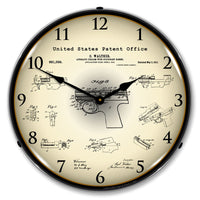 Walther PPK Firearm 1911 Patent 14" LED Wall Clock