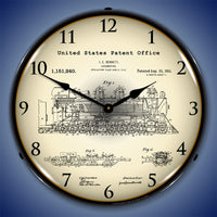 Bennett Locomotive 1913 Patent 14" LED Wall Clock