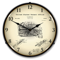 Earth Moving Bulldozer 1936 Patent 14" LED Wall Clock