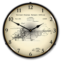 Sikorsky Helicopter 1940 Patent 14" LED Wall Clock