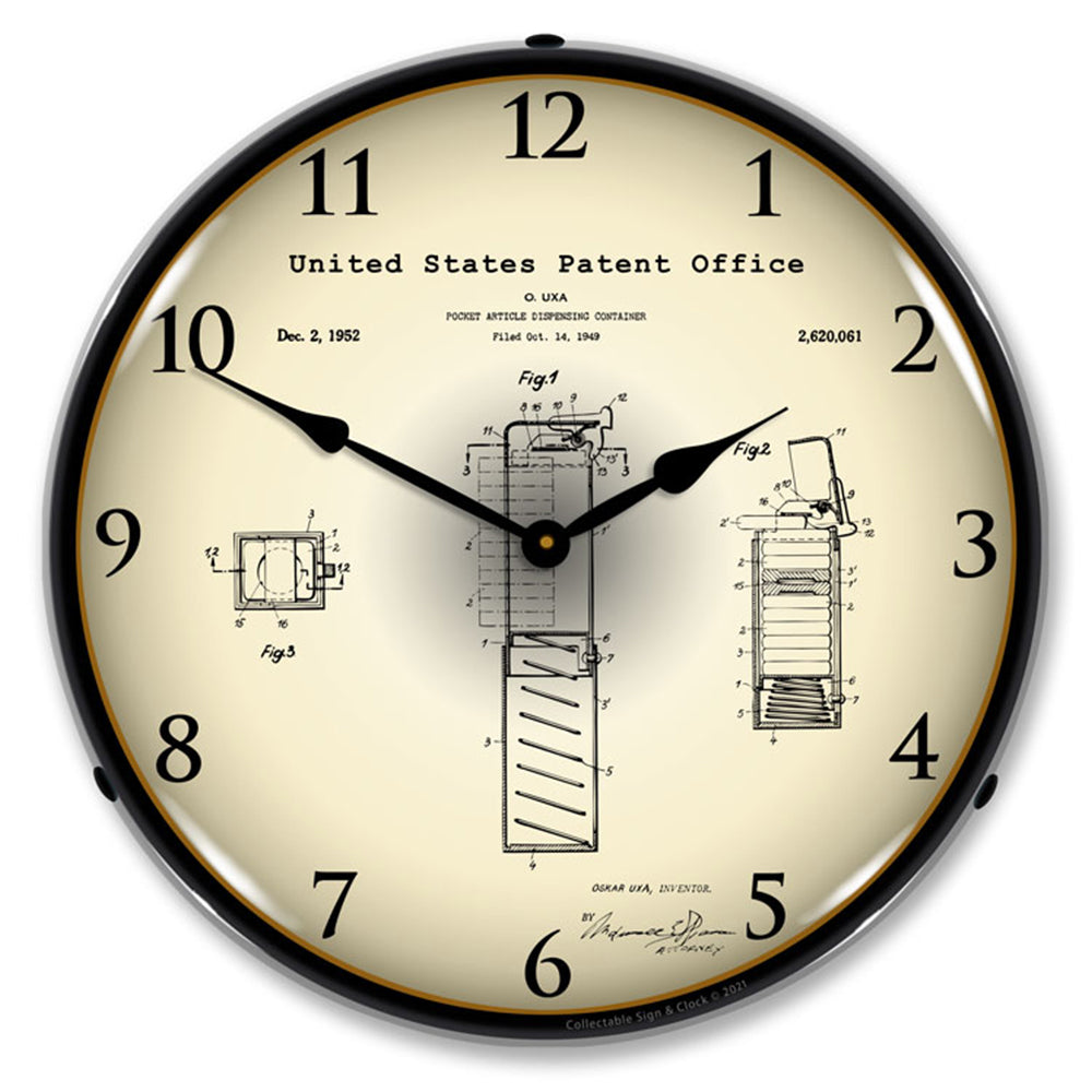 Pez Candy Dispenser 1952 Patent 14" LED Wall Clock