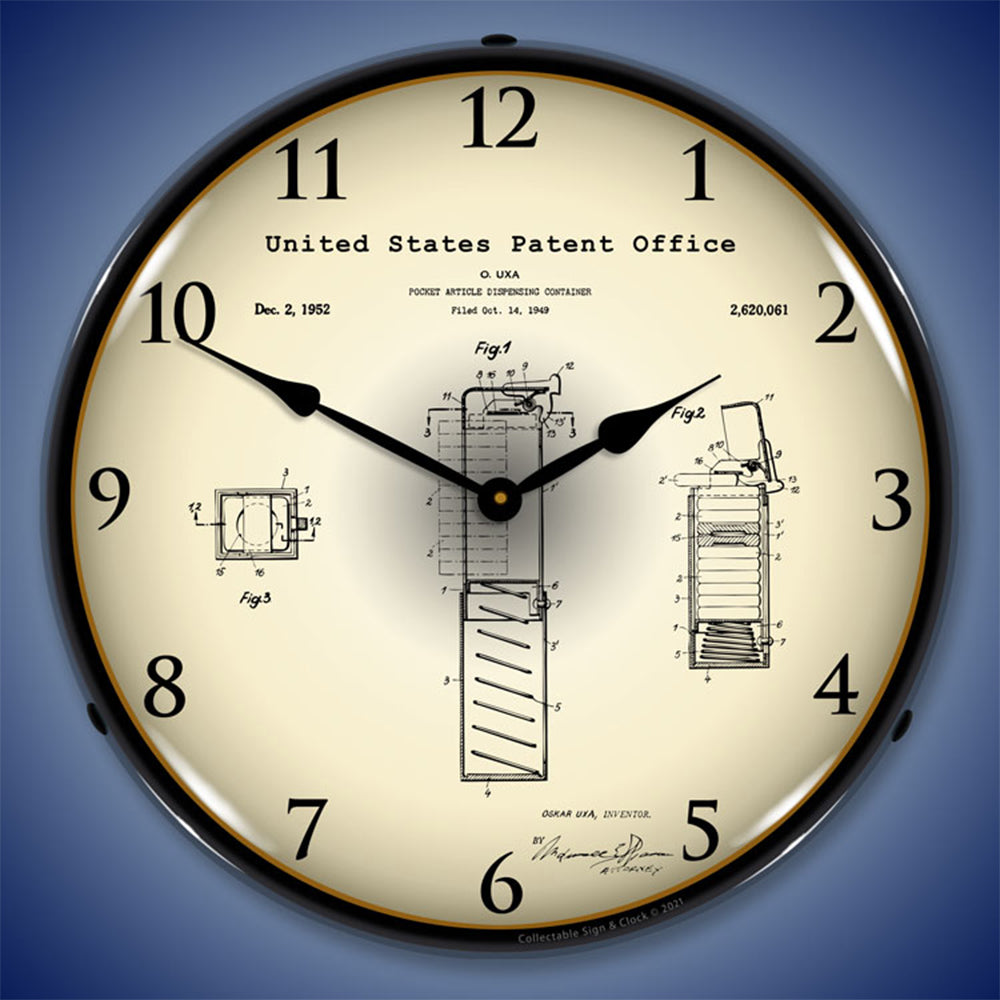 Pez Candy Dispenser 1952 Patent 14" LED Wall Clock