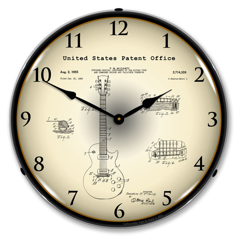 Gibson Les Paul 1955 Patent 14" LED Wall Clock