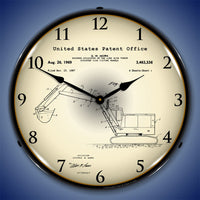 Backhoe Excavator 1969 Patent 14" LED Wall Clock