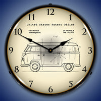 Volkswagen Bus 1975 Patent 14" LED Wall Clock