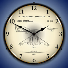 Northrop B-2 Spirit Stealth Bomber 1991 Patent 14" LED Wall Clock