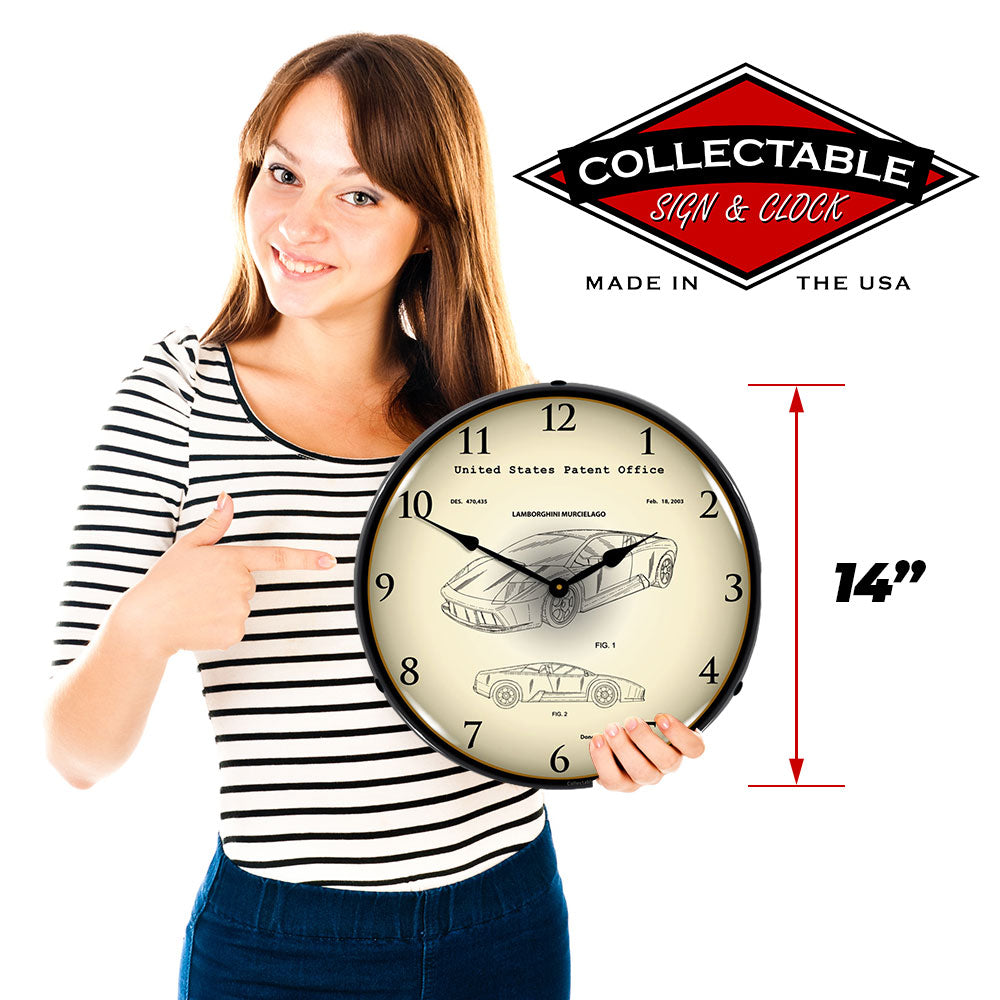 Lamborghini Murcielago 2003 Patent 14" LED Wall Clock