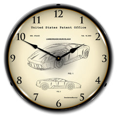 Lamborghini Murcielago 2003 Patent 14" LED Wall Clock