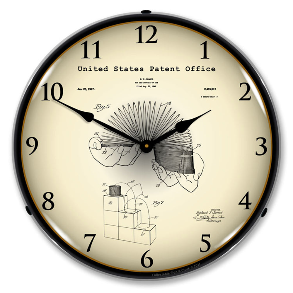 Slinky Toy 1947 Patent 14" LED Wall Clock