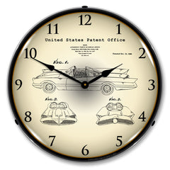 George Barris Batmobile 1966 Patent 14" LED Wall Clock
