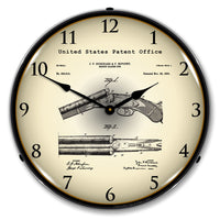 Breech Loading Shotgun 1883 Patent 14" LED Wall Clock