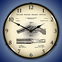 Breech Loading Shotgun 1883 Patent 14" LED Wall Clock
