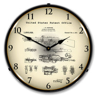 B.A.R. Browning Automatic Rifle 1919 Patent 14" LED Wall Clock