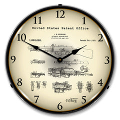 B.A.R. Browning Automatic Rifle 1919 Patent 14" LED Wall Clock