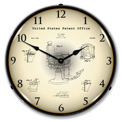 Koken Barber's Chair 1929 Patent 14" LED Wall Clock