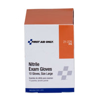 First Aid Only Nitrile Exam Gloves, Large 10 Per Box(Pack of 50)