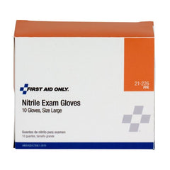 First Aid Only Nitrile Exam Gloves, Large 10 Per Box