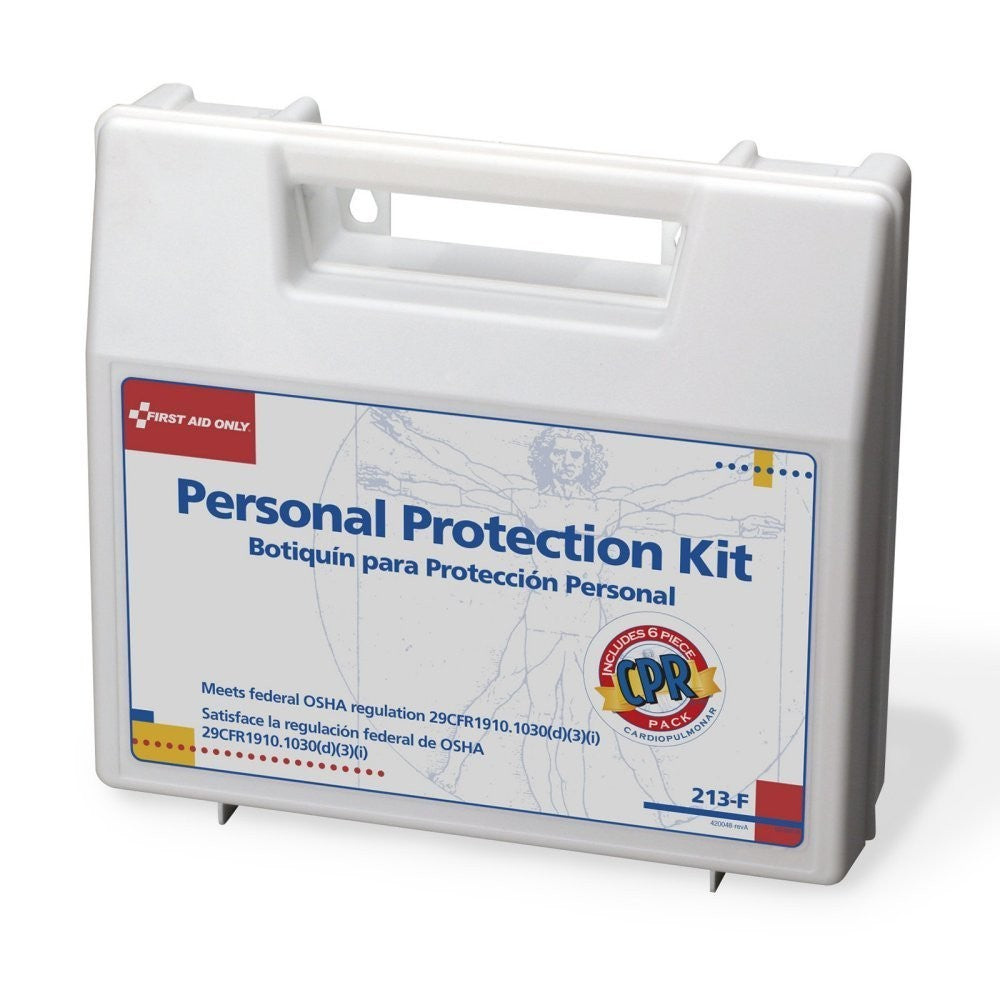 First Aid Only BBP Spill Clean-Up and Personal Protection Kit with CPR Pack