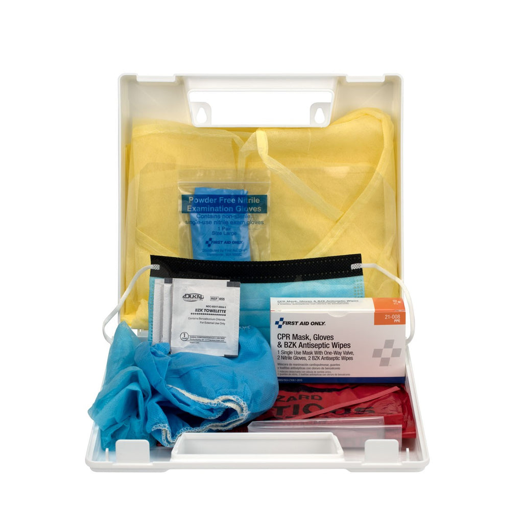 First Aid Only BBP Spill Clean-Up and Personal Protection Kit with CPR Pack