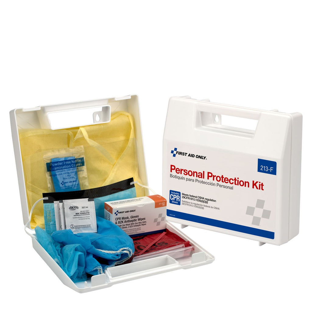 First Aid Only BBP Spill Clean-Up and Personal Protection Kit with CPR Pack
