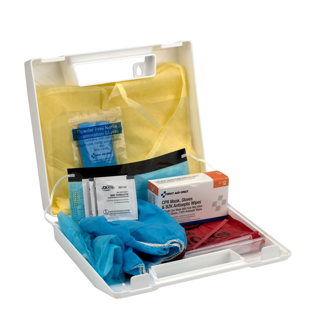 First Aid Only BBP Spill Clean-Up and Personal Protection Kit with CPR Pack