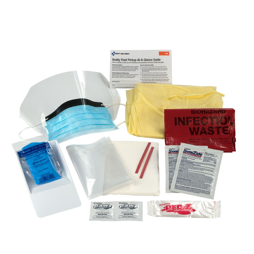First Aid Only 16-Piece BBP Spill Clean-Up Kit in Disposable Tray