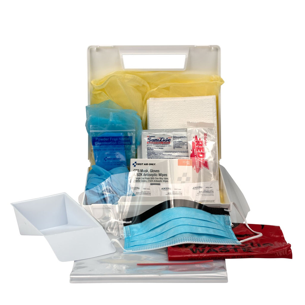 First Aid Only BBP Spill Clean-Up and Personal Protection Kit with CPR Pack | Plastic case