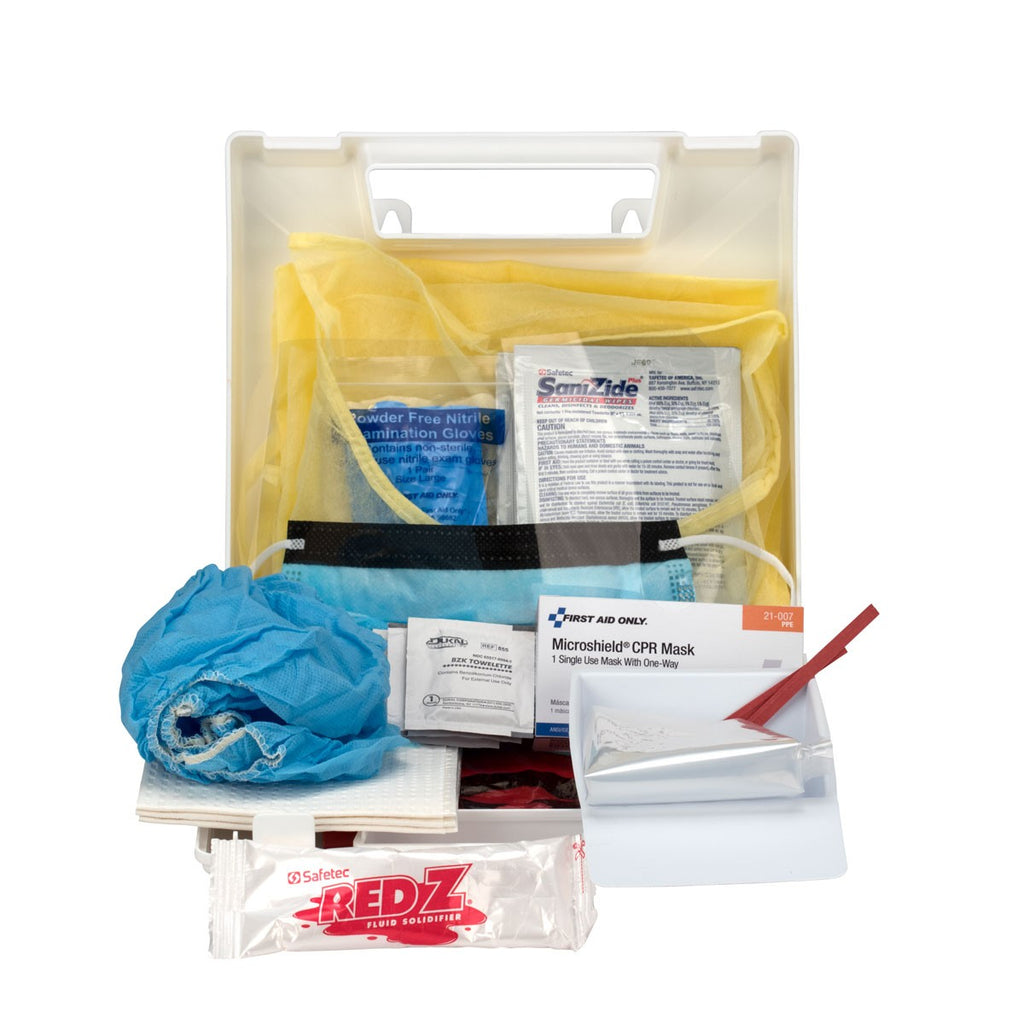First Aid Only BBP Personal Protection and Spill Clean-Up Kit with CPR Microshield