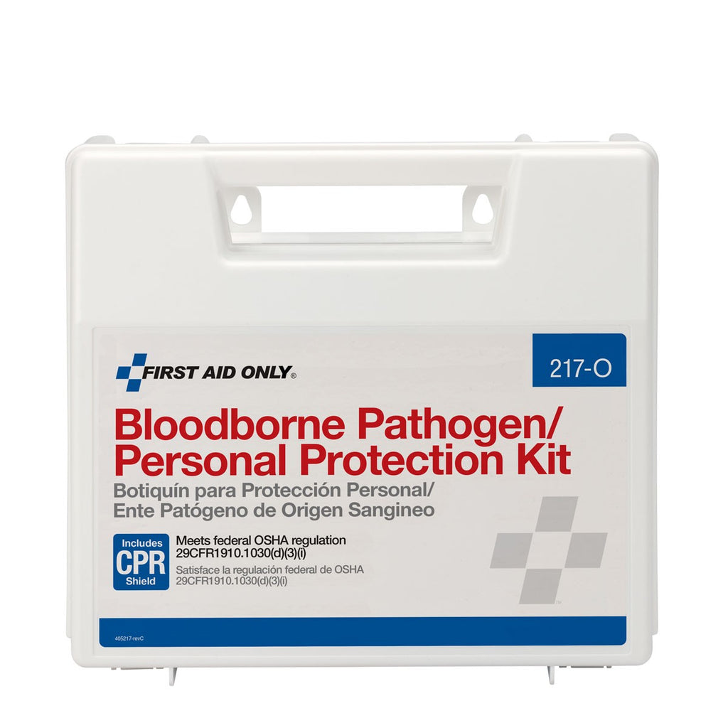 First Aid Only BBP Personal Protection and Spill Clean-Up Kit with CPR Microshield