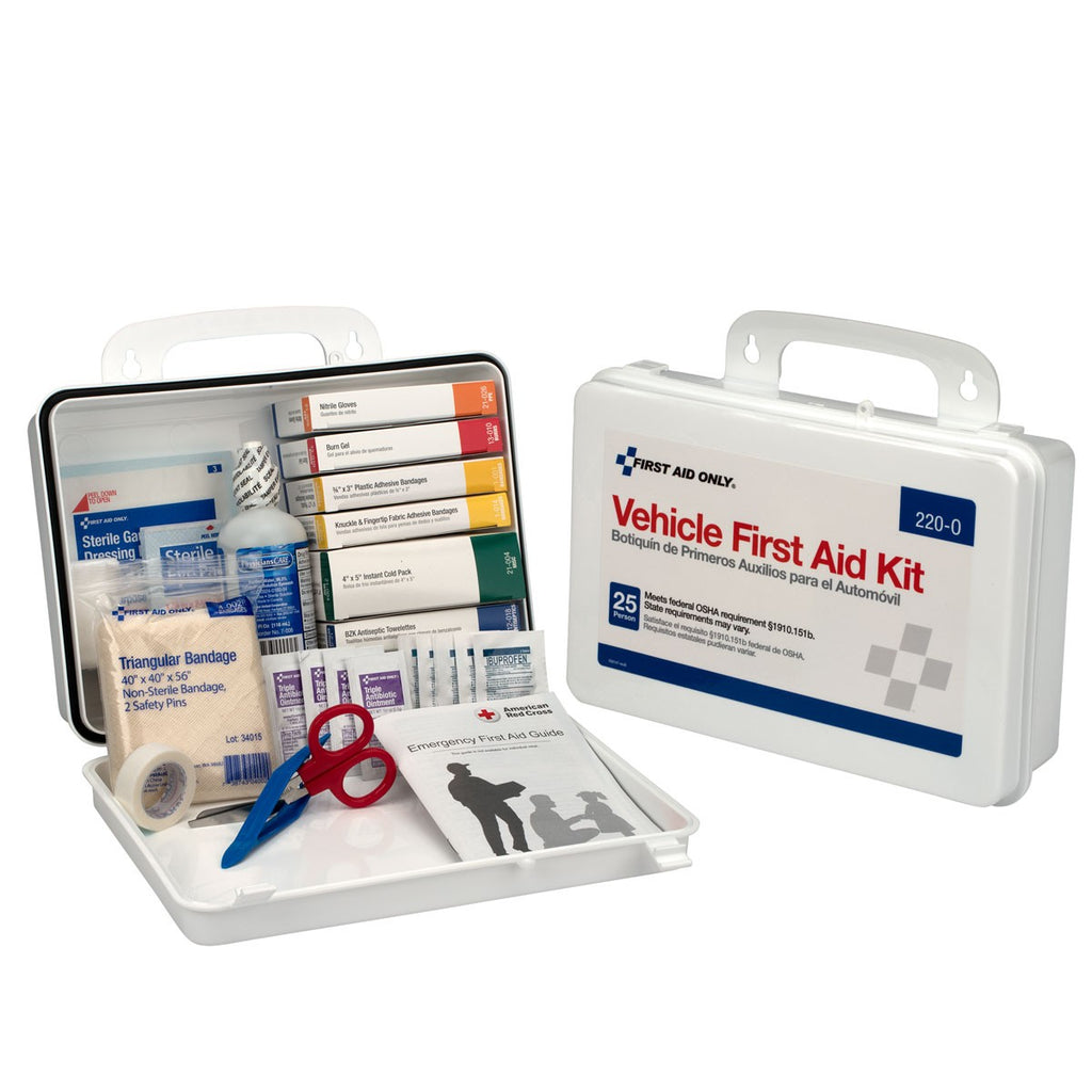 First Aid Only 25 Person Vehicle First Aid Kit in Weather-Resistant Plastic Case
