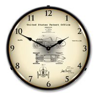 1920 H. A. Miller Race Car Patent 14" LED Wall Clock