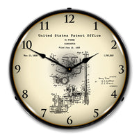 1928 Henry Ford Carburetor Patent 14" LED Wall Clock