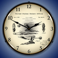 1937 Packard Radiator Cap - Hood Ornament Patent 14" LED Wall Clock