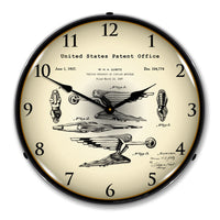 1937 Packard Radiator Cap - Hood Ornament Patent 14" LED Wall Clock