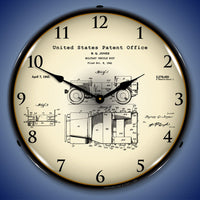 1941 Jeep Military Vehicle Patent 14" LED Wall Clock