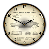 1955 Chevrolet Nomad Wagon Patent 14" LED Wall Clock