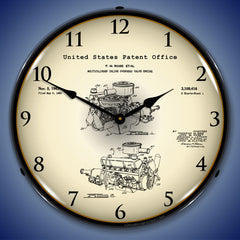 1960 Chrysler 220 Slant Six Engine Patent 14" LED Wall Clock