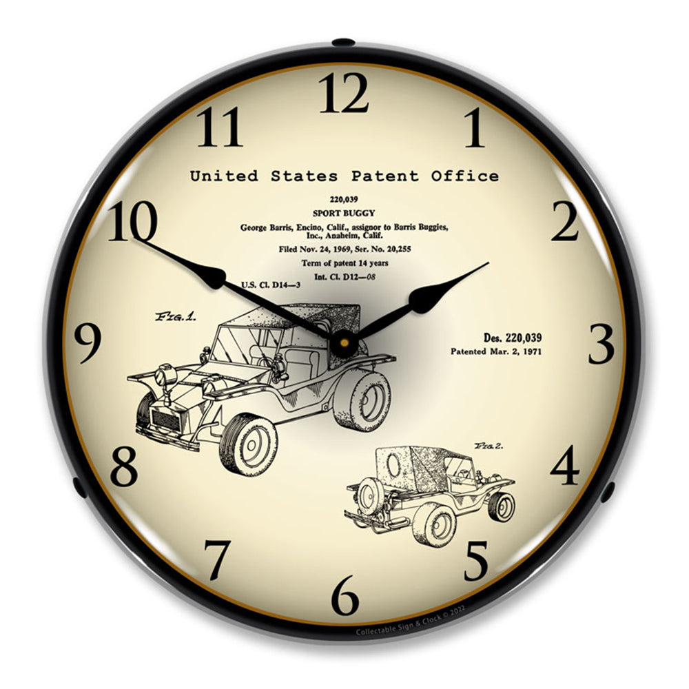 1971 George Barris Sport Buggy Patent 14" LED Wall Clock