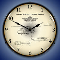 1972 Sikorsky UH-60 Black Hawk Patent 14" LED Wall Clock
