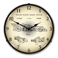 1990 Batman Batmobile Patent 14" LED Wall Clock